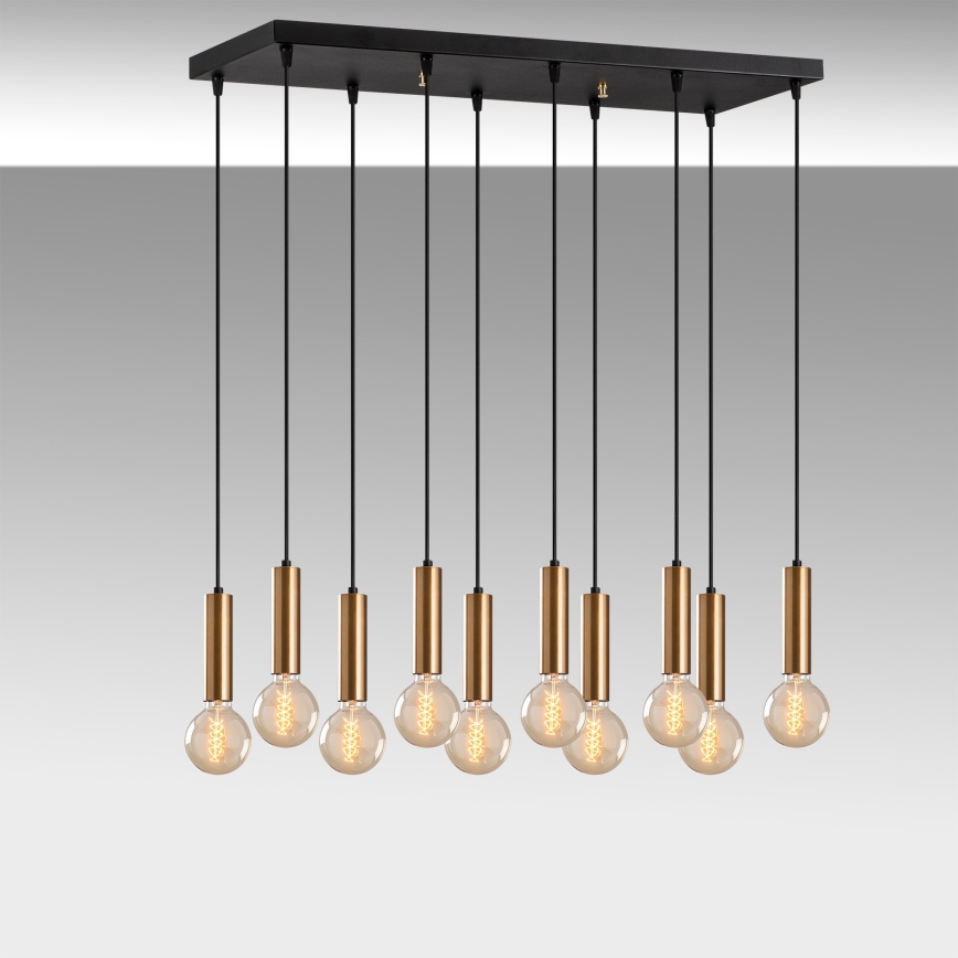Závesný luster TEMPO na lanku 10xE27/40W/230V zlatý