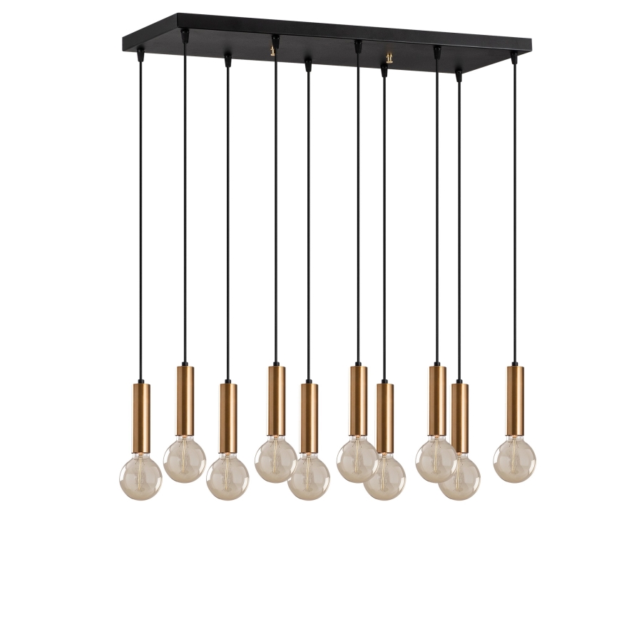 Závesný luster TEMPO na lanku 10xE27/40W/230V zlatý