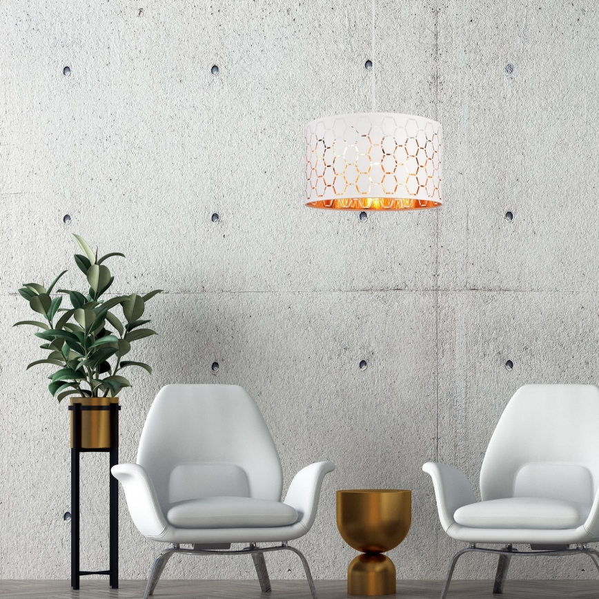 Závesný luster ULLE 1xE27/15W/230V biela