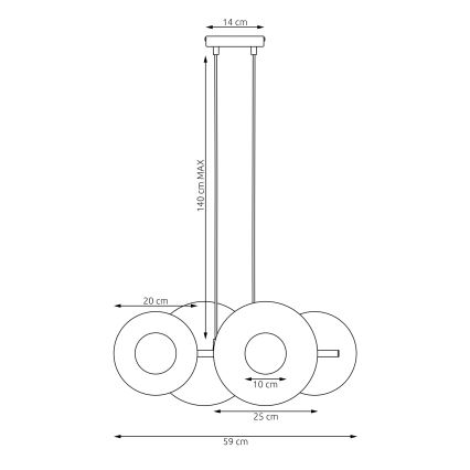 Závesný luster UMBRA 4xG9/8W/230V čierny
