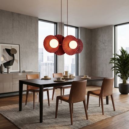 Závesný luster UMBRA na lanku 4xG9/8W/230V, červený