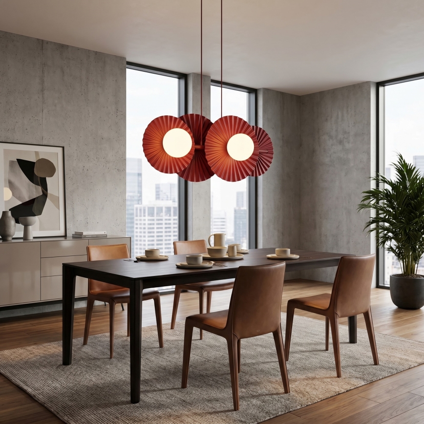 Závesný luster UMBRA na lanku 4xG9/8W/230V, červený