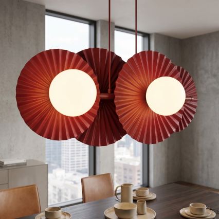 Závesný luster UMBRA na lanku 4xG9/8W/230V, červený