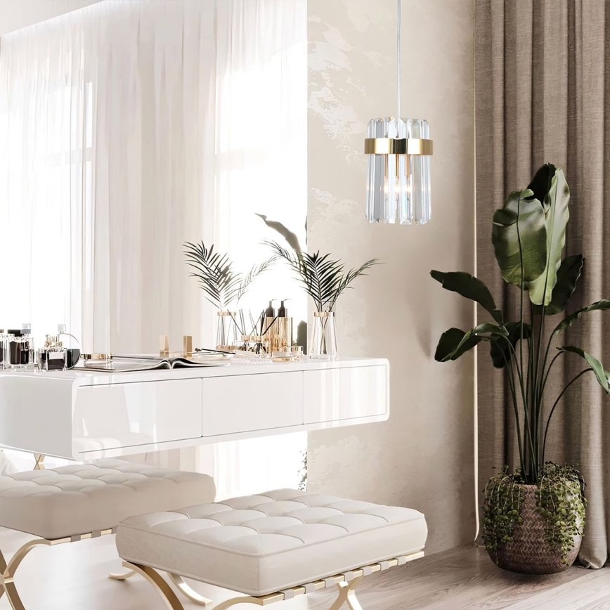 Závesný luster VETRO na lanku 1xE14/10W/230V zlatý