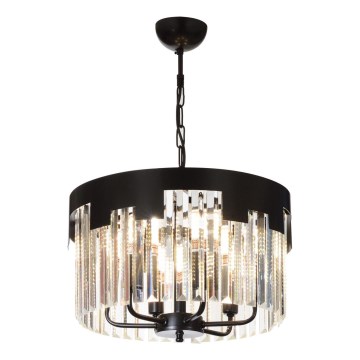 Závesný lustre CRYSTALLINE 6xE27/40W/230V čierny