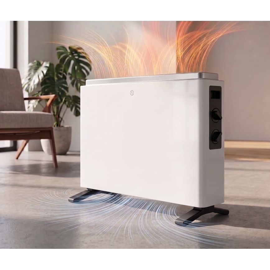 ZEVENTI - Elektrický priamotop/konvektor 800/1200/2000W/230V biela