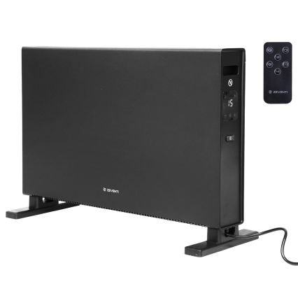 ZEVENTI - Elektrický priamotop/konvektor s LCD displejom 1250/2000W/230V čierna + diaľkové ovládanie
