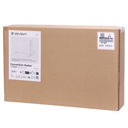 ZEVENTI - Elektrický priamotop/konvektor s LCD displejom 1250/2000W/230V čierna + diaľkové ovládanie