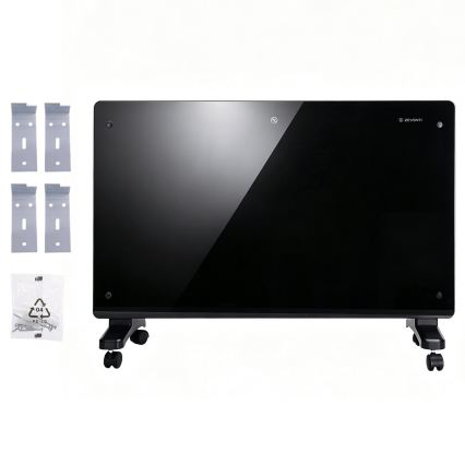 ZEVENTI - Inteligentný nástenný elektrický priamotop/konvektor s LCD displejom 1000/2000W/230V Wi-Fi čierny