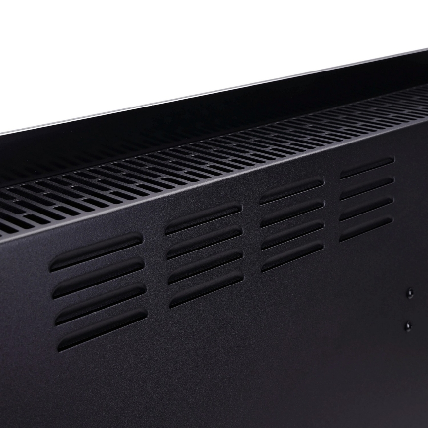 ZEVENTI - Inteligentný nástenný elektrický priamotop/konvektor s LCD displejom 1000/2000W/230V Wi-Fi čierny