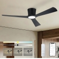 ZEVENTI - LED stmievateľný stropný ventilátor AUREX LED/24W/230V 3000/4000/6000K Wi-Fi Tuya čierna + diaľkové ovládanie