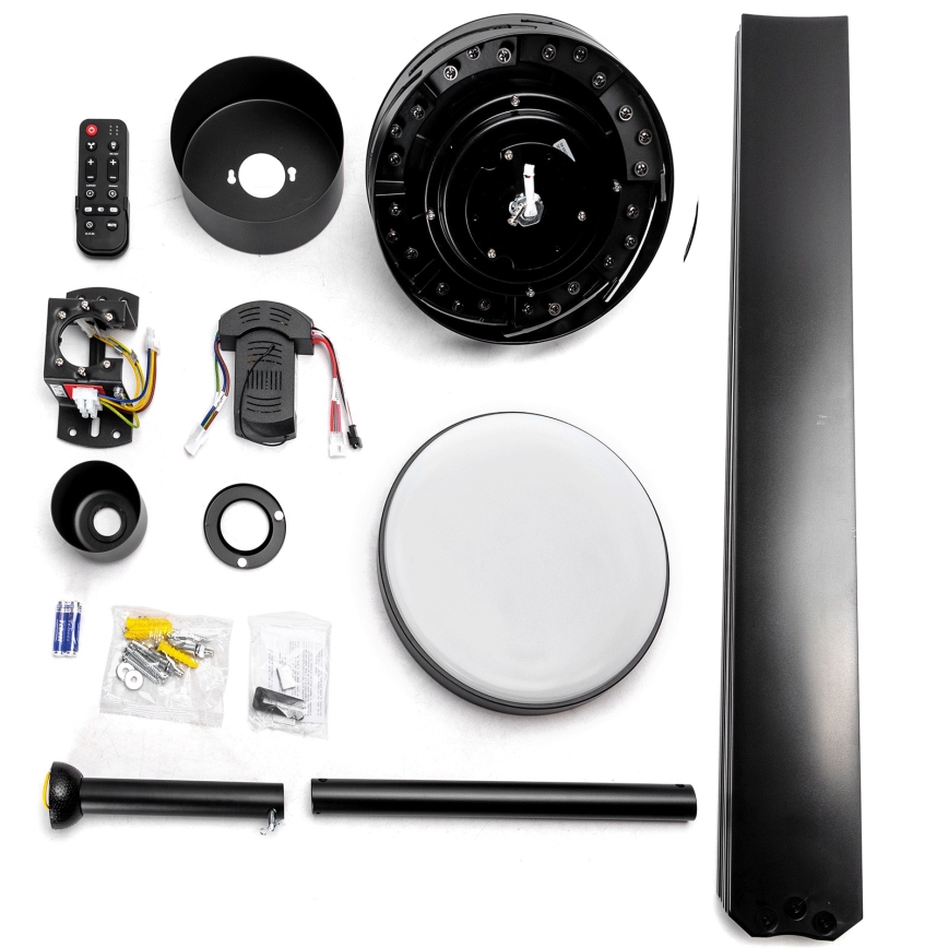 ZEVENTI - LED stmievateľný stropný ventilátor WALKIKI LED/24W/230V 2700-6500K 165 cm čierna + diaľkové ovládanie