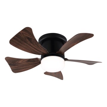 ZEVENTI - LED Stmievateľný stropný ventilátor MUNDAKA LED/10W/230V 3000-6500K hnedá + diaľkové ovládanie