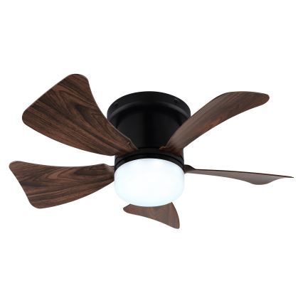 ZEVENTI - LED Stmievateľný stropný ventilátor MUNDAKA LED/10W/230V 3000-6500K hnedá + diaľkové ovládanie