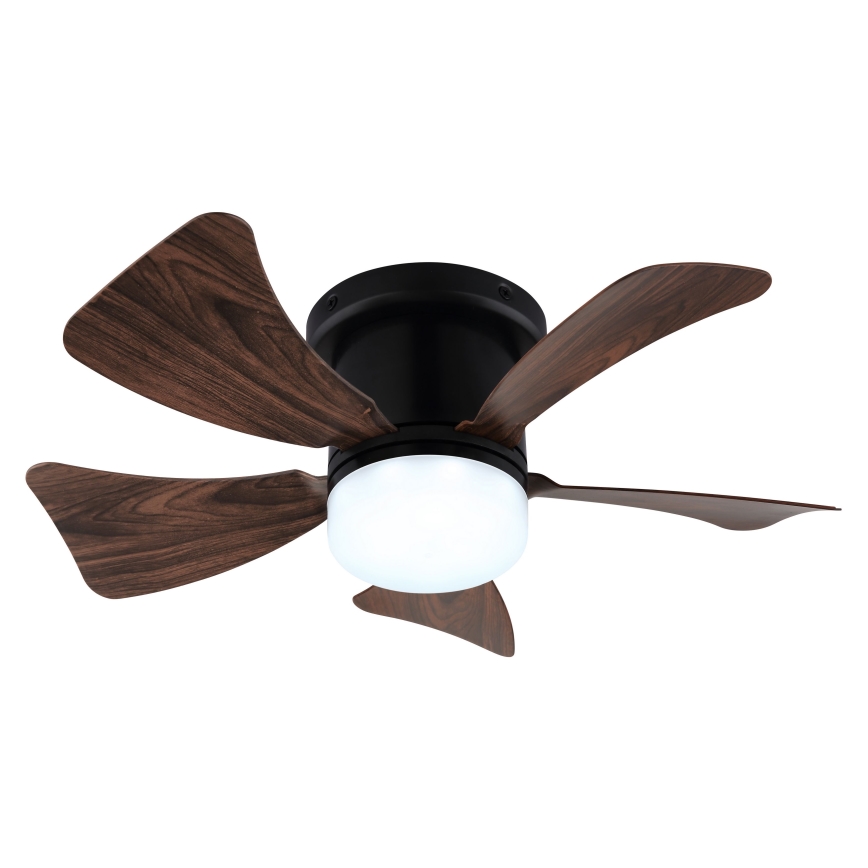 ZEVENTI - LED Stmievateľný stropný ventilátor MUNDAKA LED/10W/230V 3000-6500K hnedá + diaľkové ovládanie