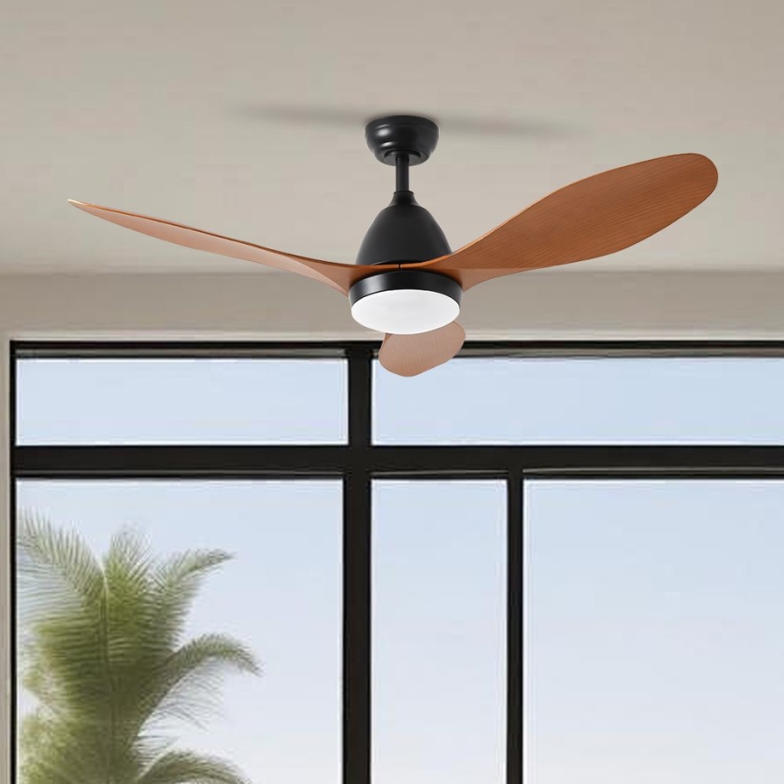 ZEVENTI - LED Stmievateľný stropný ventilátor MURO LED/18W/230V 3000-6000K Wi-Fi Tuya čierna + diaľkové ovládanie