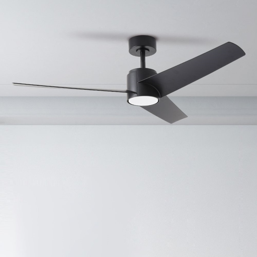 ZEVENTI - LED Stmievateľný stropný ventilátor ORVIETO LED/18W/230V 3000-6000K Wi-Fi Tuya čierna + diaľkové ovládanie