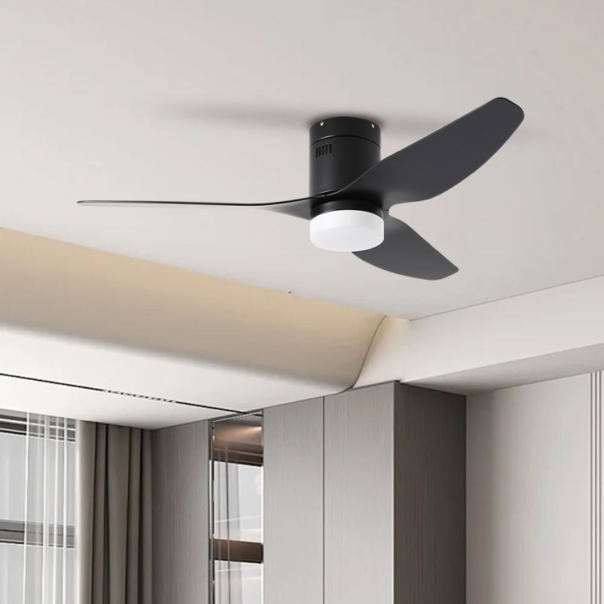 ZEVENTI - LED Stmievateľný stropný ventilátor PADUA LED/18W/230V 3000-6000K Wi-Fi Tuya čierna + diaľkové ovládanie