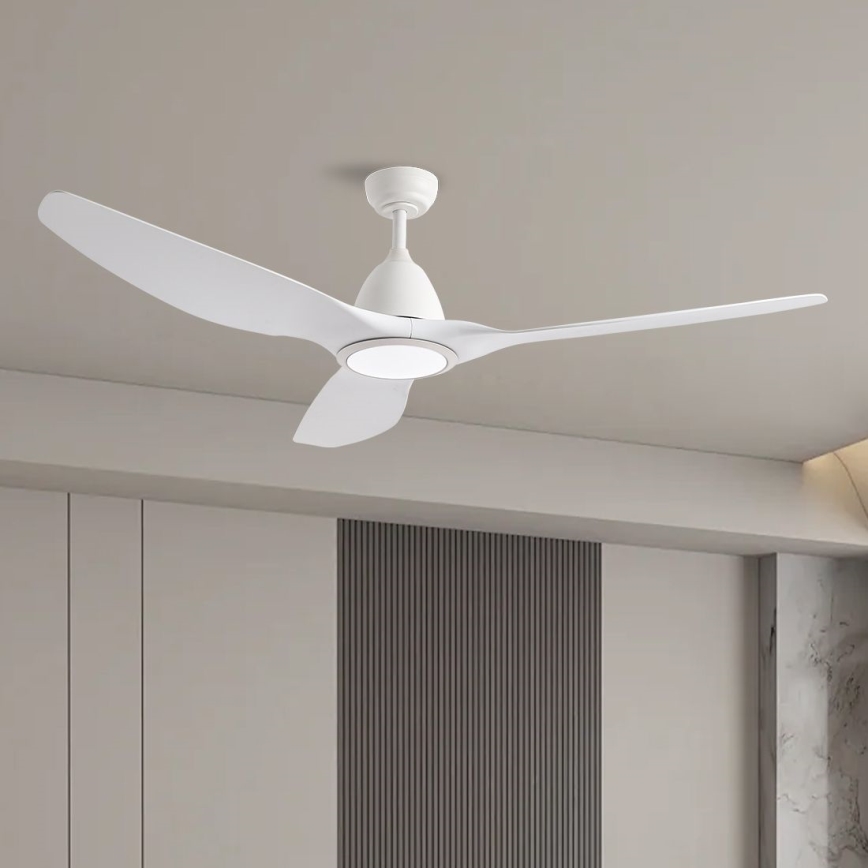ZEVENTI - LED Stmievateľný stropný ventilátor URBINO LED/20W/230V 3000-6000K Wi-Fi Tuya biela + diaľkové ovládanie