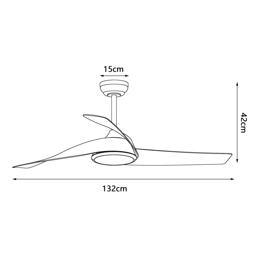 ZEVENTI - LED stmievateľný stropný ventilátor AERYS LED/24W/230V 3000/4000/6000K Wi-Fi Tuya biela + diaľkové ovládanie