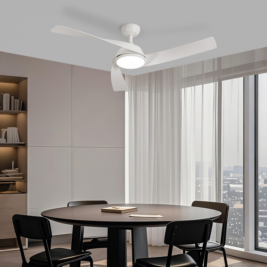 ZEVENTI - LED Stmievateľný stropný ventilátor AERYS LED/24W/230V 3000/4000/6000K Wi-Fi Tuya biela + diaľkové ovládanie