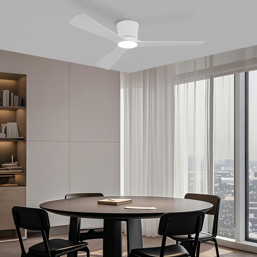 ZEVENTI - LED Stmievateľný stropný ventilátor AUREX LED/24W/230V 3000/4000/6000K Wi-Fi Tuya biely + diaľkové ovládanie