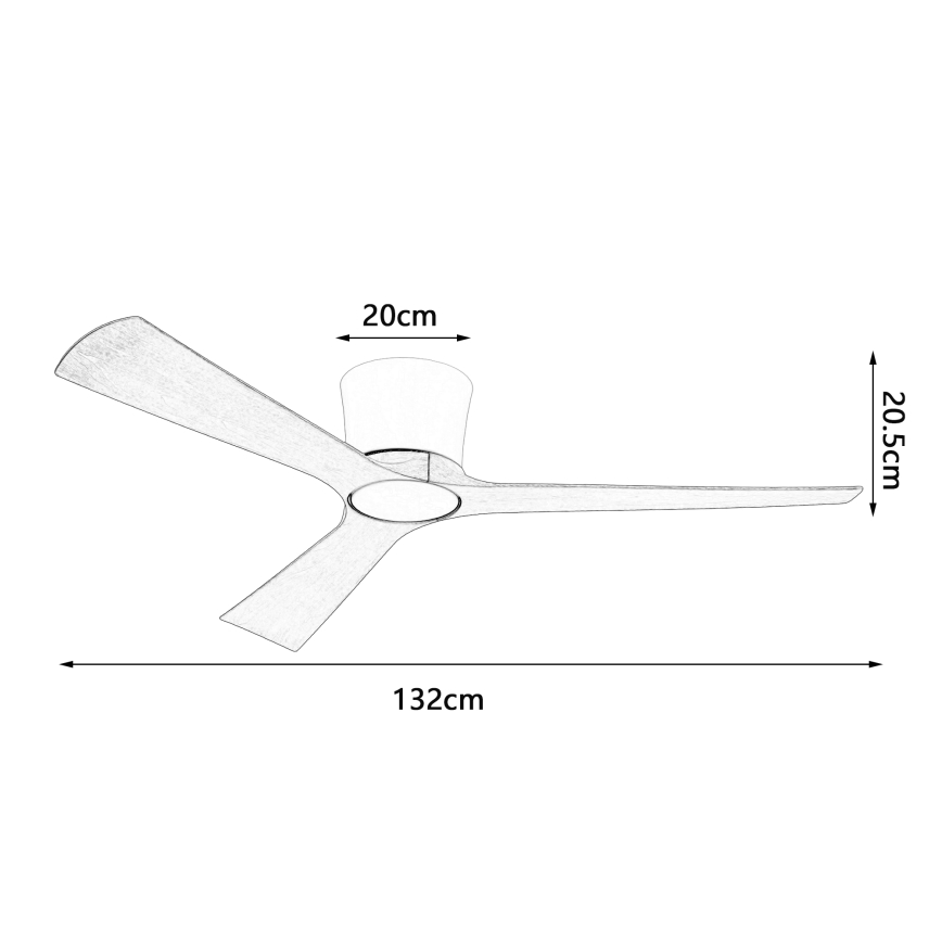 ZEVENTI - LED stmievateľný stropný ventilátor AUREX LED/24W/230V 3000/4000/6000K Wi-Fi Tuya biela/dub + diaľkové ovládanie