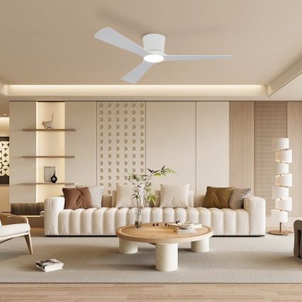 ZEVENTI - LED stmievateľný stropný ventilátor AUREX LED/24W/230V 3000/4000/6000K Wi-Fi Tuya biela + diaľkové ovládanie