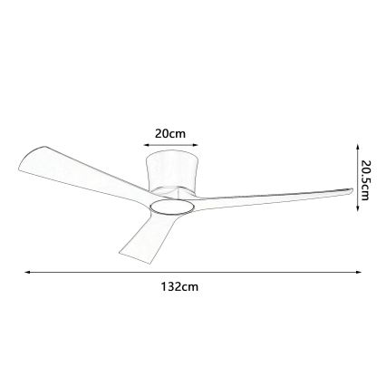 ZEVENTI - LED stmievateľný stropný ventilátor AUREX LED/24W/230V 3000/4000/6000K Wi-Fi Tuya biela + diaľkové ovládanie