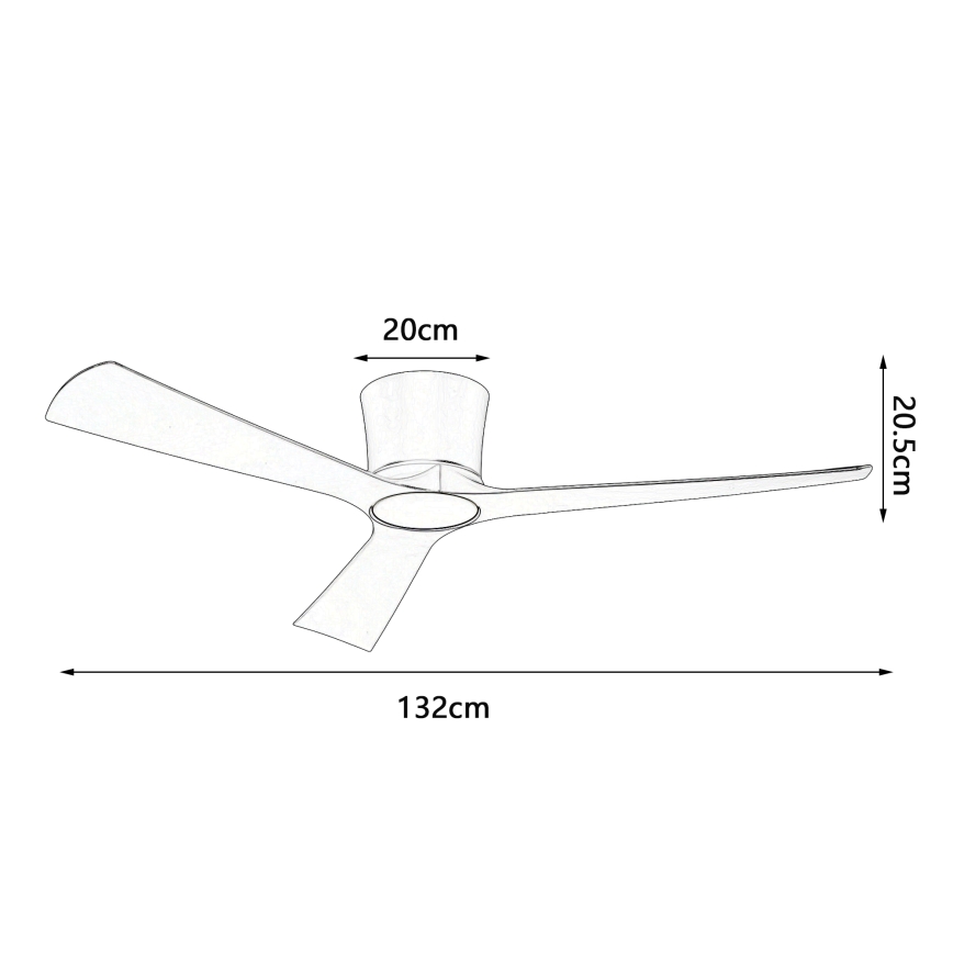 ZEVENTI - LED stmievateľný stropný ventilátor AUREX LED/24W/230V 3000/4000/6000K Wi-Fi Tuya biela + diaľkové ovládanie