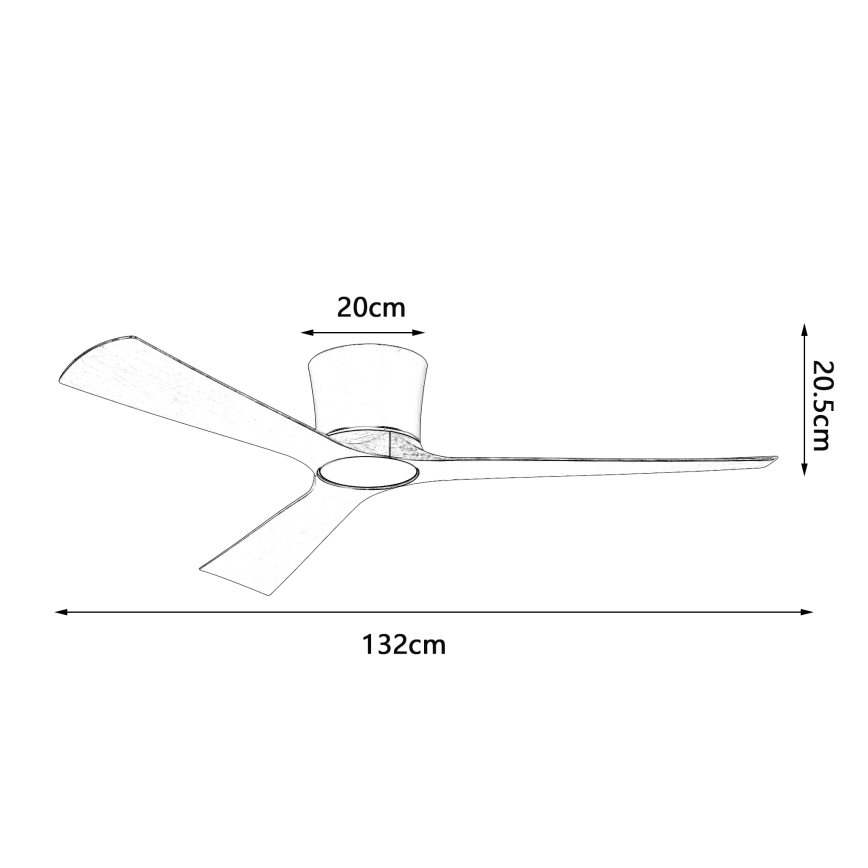 ZEVENTI - LED stlmiteľný stropný ventilátor AUREX LED/24W/230V 3000/4000/6000K Wi-Fi Tuya čierna/orech + diaľkové ovládanie