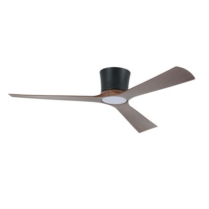 ZEVENTI - LED stmievateľný stropný ventilátor AUREX LED/24W/230V 3000/4000/6000K Wi-Fi Tuya čierna/orech + diaľkové ovládanie