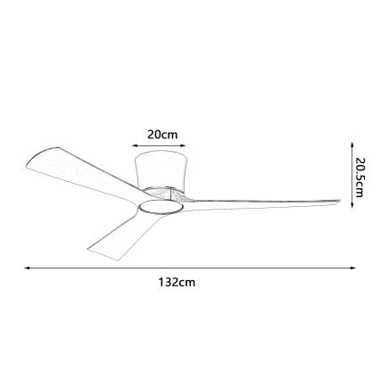 ZEVENTI - LED stmievateľný stropný ventilátor AUREX LED/24W/230V 3000/4000/6000K Wi-Fi Tuya čierna/orech + diaľkové ovládanie