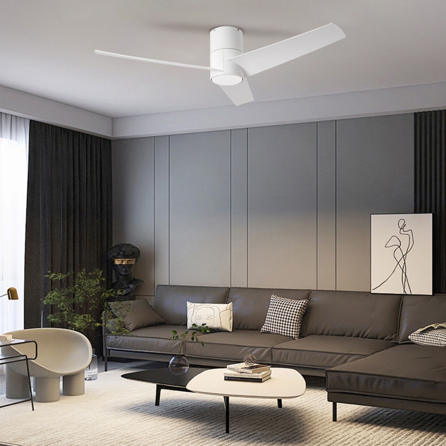 ZEVENTI - LED stropný ventilátor BARROSA LED/18W/230V 3000/4000/6000K Wi-Fi Tuya biely + diaľkové ovládanie