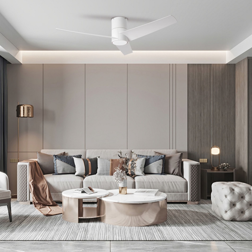 ZEVENTI - LED stropný ventilátor BARROSA LED/18W/230V 3000/4000/6000K Wi-Fi Tuya biely + diaľkové ovládanie