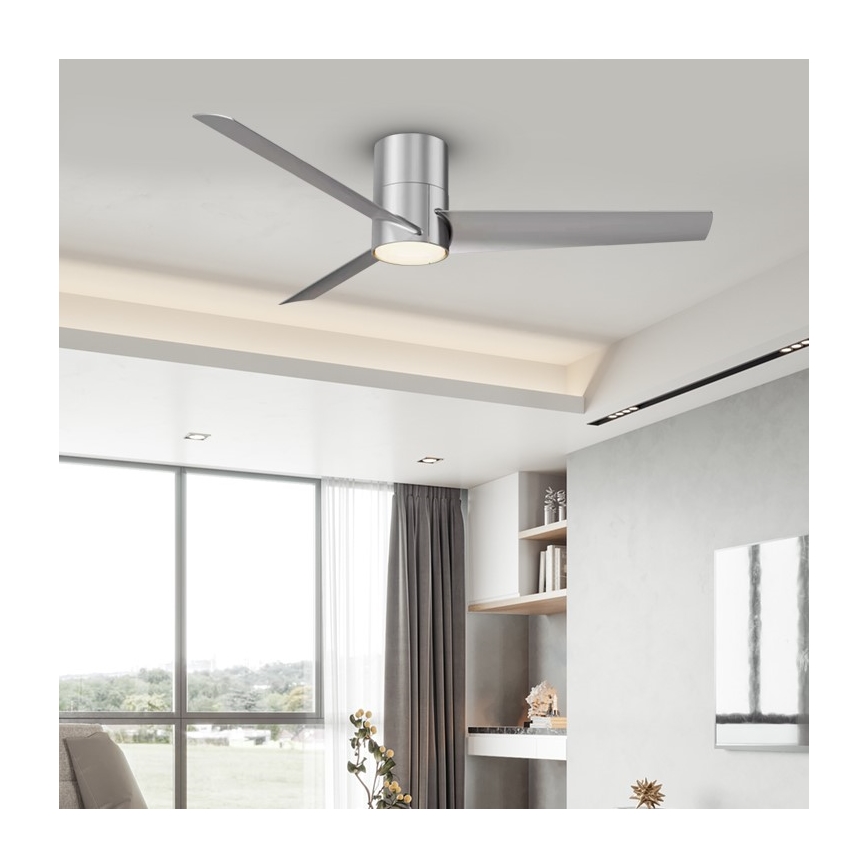 ZEVENTI - LED stropný ventilátor BARROSA LED/18W/230V 3000/4000/6000K Wi-Fi Tuya matný chróm + diaľkové ovládanie