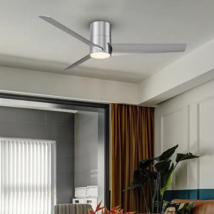 ZEVENTI - LED stropný ventilátor BARROSA LED/18W/230V 3000/4000/6000K Wi-Fi Tuya matný chróm + diaľkové ovládanie
