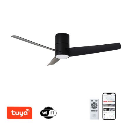 ZEVENTI - LED Stropný ventilátor BARROSA LED/18W/230V 3000/4000/6000K Wi-Fi Tuya čierna + diaľkové ovládanie