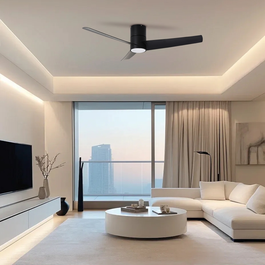 ZEVENTI - LED Stropný ventilátor BARROSA LED/18W/230V 3000/4000/6000K Wi-Fi Tuya čierna + diaľkové ovládanie