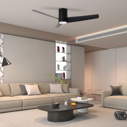 ZEVENTI - LED Stropný ventilátor BARROSA LED/18W/230V 3000/4000/6000K Wi-Fi Tuya čierna + diaľkové ovládanie