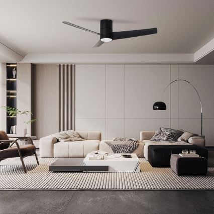 ZEVENTI - LED Stropný ventilátor BARROSA LED/18W/230V 3000/4000/6000K Wi-Fi Tuya čierna + diaľkové ovládanie