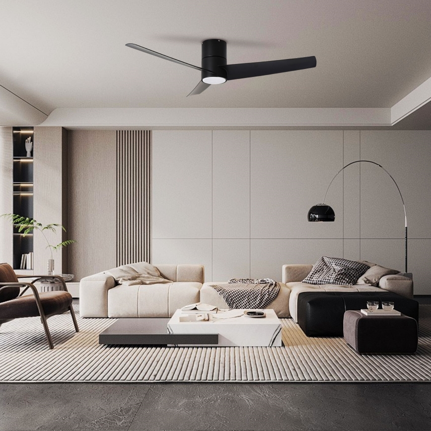 ZEVENTI - LED Stropný ventilátor BARROSA LED/18W/230V 3000/4000/6000K Wi-Fi Tuya čierna + diaľkové ovládanie