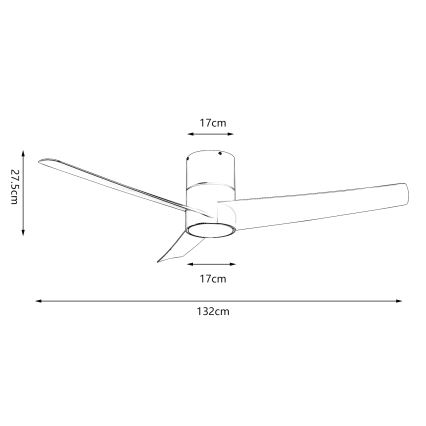 ZEVENTI - LED Stropný ventilátor BARROSA LED/18W/230V 3000/4000/6000K Wi-Fi Tuya čierna + diaľkové ovládanie