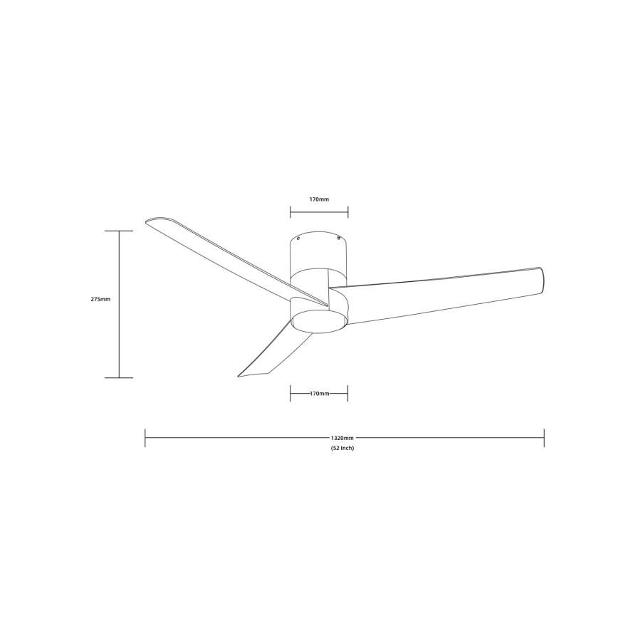 ZEVENTI - LED Stropný ventilátor BARROSA LED/18W/230V 3000/4000/6000K Wi-Fi Tuya matný chróm + diaľkové ovládanie