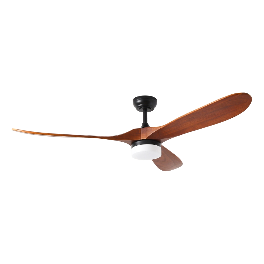 ZEVENTI - LED Stropný ventilátor GINOSA LED/18W/230V 3000-6000K Wi-Fi Tuya čierna/dub + diaľkové ovládanie