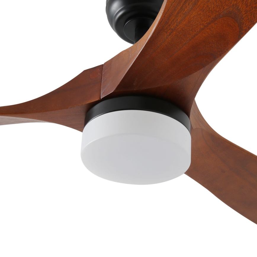 ZEVENTI - LED Stropný ventilátor GINOSA LED/18W/230V 3000-6000K Wi-Fi Tuya čierna/dub + diaľkové ovládanie