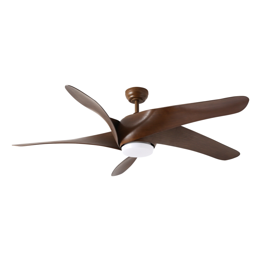 ZEVENTI - LED Stmievateľný stropný ventilátor LUCCA LED/18W/230V 3000-6000K Wi-Fi Tuya hnedá + diaľkové ovládanie