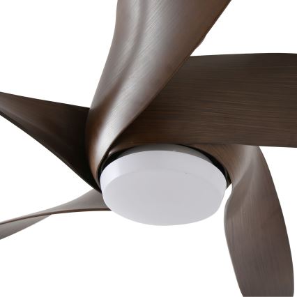 ZEVENTI - LED Stmievateľný stropný ventilátor LUCCA LED/18W/230V 3000-6000K Wi-Fi Tuya hnedá + diaľkové ovládanie