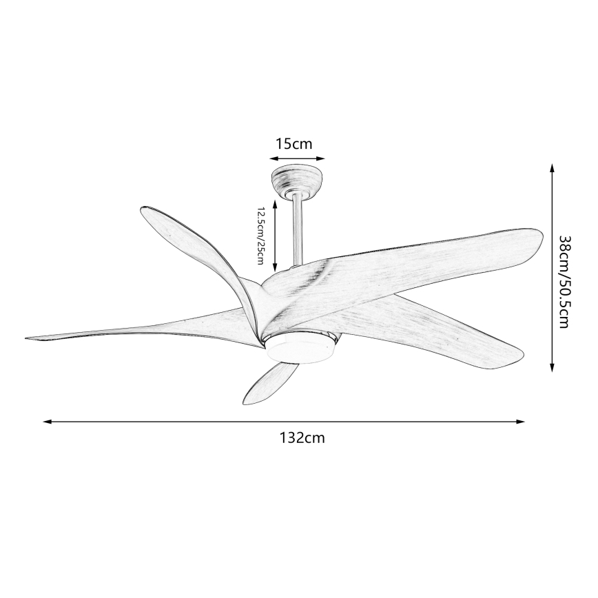 ZEVENTI - LED Stmievateľný stropný ventilátor LUCCA LED/18W/230V 3000-6000K Wi-Fi Tuya hnedá + diaľkové ovládanie