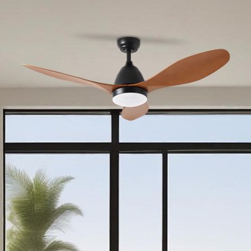 ZEVENTI - LED stropný ventilátor MURO LED/18W/230V 3000/4000/6000K Wi-Fi Tuya čierna + diaľkové ovládanie